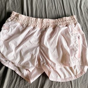 LULULEMON baby pink running shorts